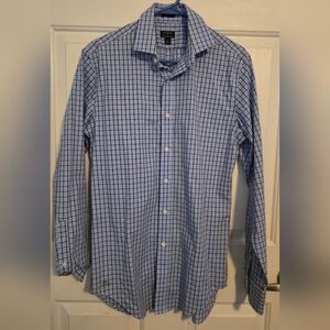 J. Crew Navy and White Checkered Button Down Shirt